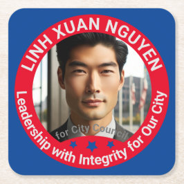 Posavasos Cuadrado De Papel Campaña fotográfica de Personalizado electoral del