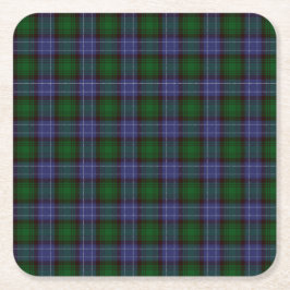 Posavasos Cuadrado De Papel Campbell Tartan Green Plaid