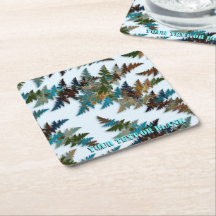 Posavasos Cuadrado De Papel Camuflaje Ártico Fractal