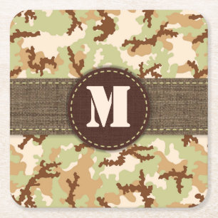 Posavasos Cuadrado De Papel Camuflaje del desierto