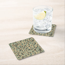 Posavasos Cuadrado De Papel Camuflaje digital – Patrón de camuflaje Tan-Verde