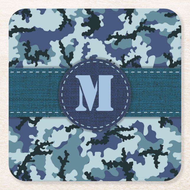 Posavasos Cuadrado De Papel Camuflaje naval (Anverso)