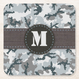 Posavasos Cuadrado De Papel Camuflaje urbano