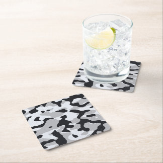 Posavasos Cuadrado De Papel Camuflaje urbano de alto contraste