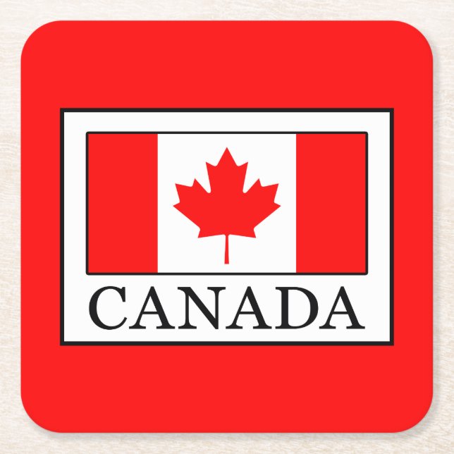 Posavasos Cuadrado De Papel Canadá (Anverso)