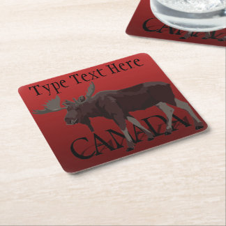 Posavasos Cuadrado De Papel Canadá Cámaras de cocina Moose Art Canada Bebe Cop