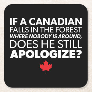 Posavasos Cuadrado De Papel Canadá, humor canadiense - Disculpen - Novedad div