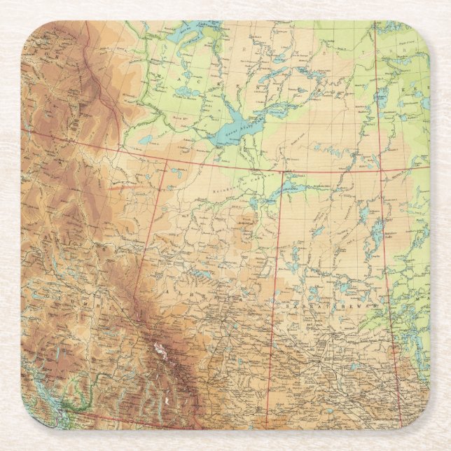 Posavasos Cuadrado De Papel Canadá occidental (Anverso)