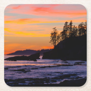 Posavasos Cuadrado De Papel Canadá, Reserva del Parque Nacional Pacific Rim, O