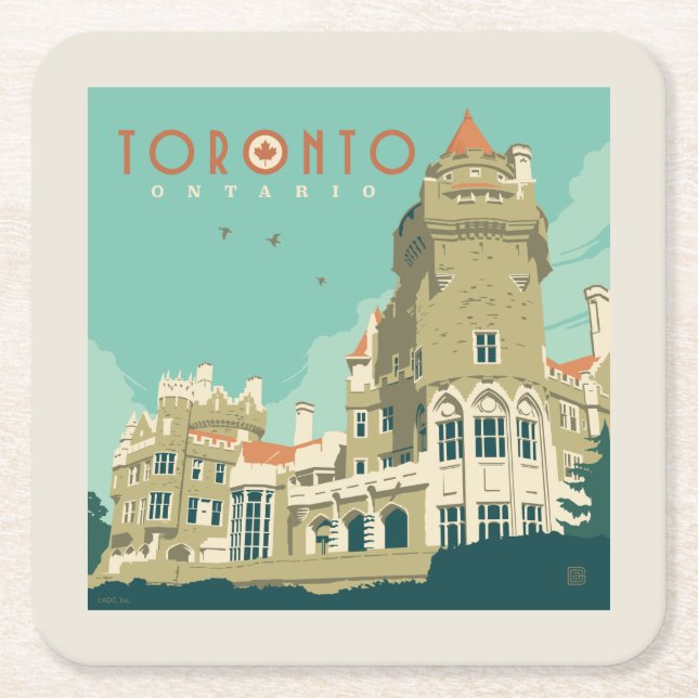 Posavasos Cuadrado De Papel Canada | Toronto, Casa Loma (Anverso)