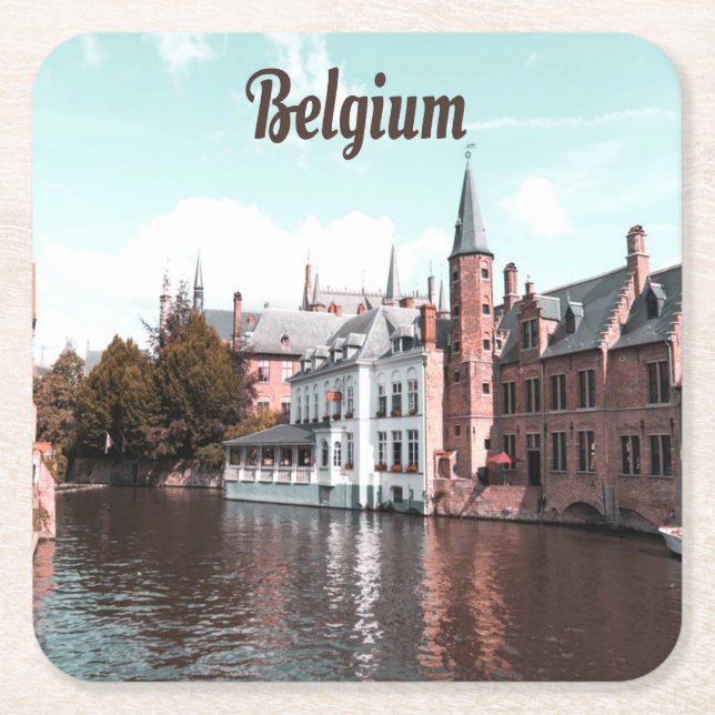 Posavasos Cuadrado De Papel Canal de Bruselas (Anverso)