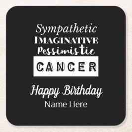 Posavasos Cuadrado De Papel Cáncer Características del Diversión de Zodiac Cum