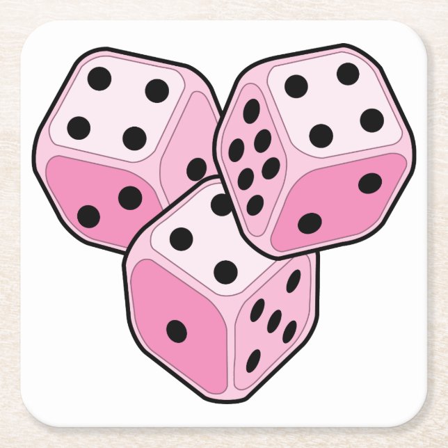 Posavasos Cuadrado De Papel Cáncer de mama Bunco (Anverso)