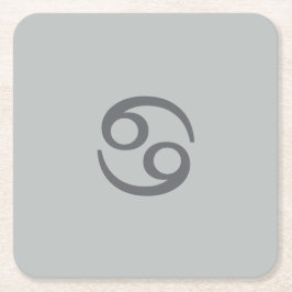 Posavasos Cuadrado De Papel Cáncer de zodiaco - gris pálido