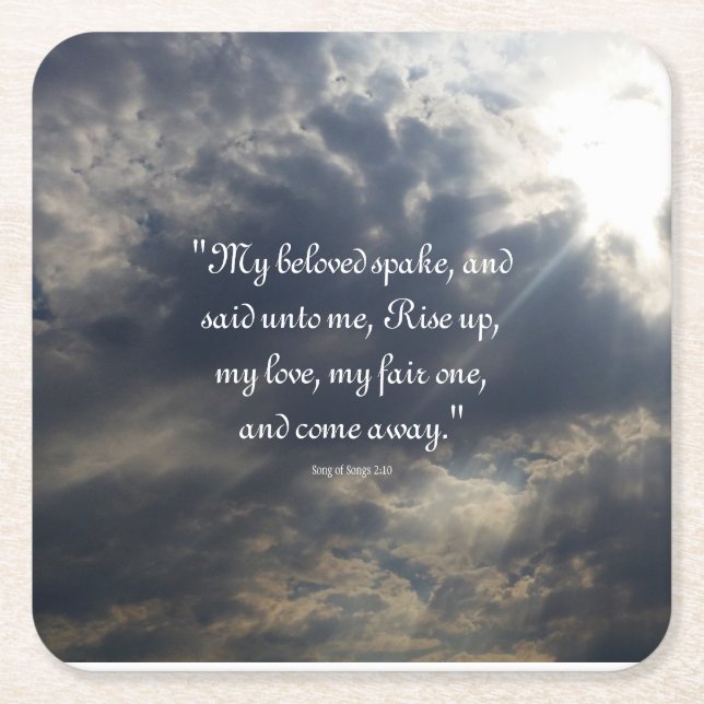 Posavasos Cuadrado De Papel Canción de canciones 2:10 Semilla de papel cuadrad (Anverso)