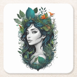 Posavasos Cuadrado De Papel canción del bosque