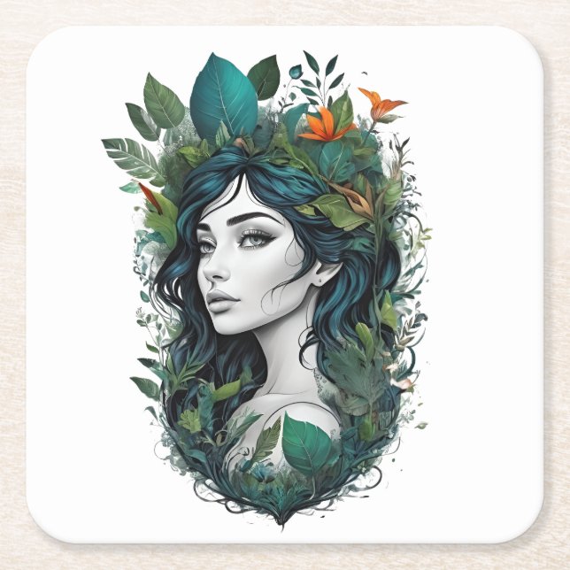 Posavasos Cuadrado De Papel canción del bosque (Anverso)