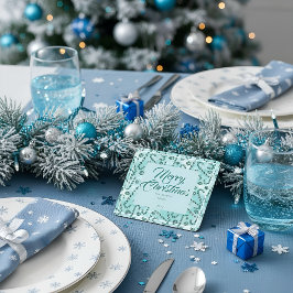 Posavasos Cuadrado De Papel Candy Canes Peppermint