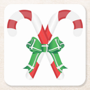 Posavasos Cuadrado De Papel CANDYCANES DE navidades