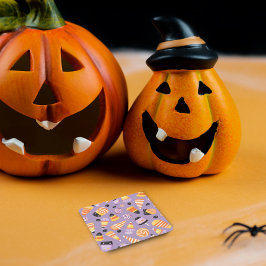 Posavasos Cuadrado De Papel Candycorn de Halloween
