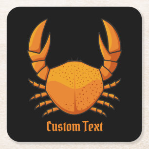 Posavasos Cuadrado De Papel Cangrejo naranja