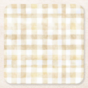 Posavasos Cuadrado De Papel Cannoli Gender Neutral Beige Baby Shower Italiano