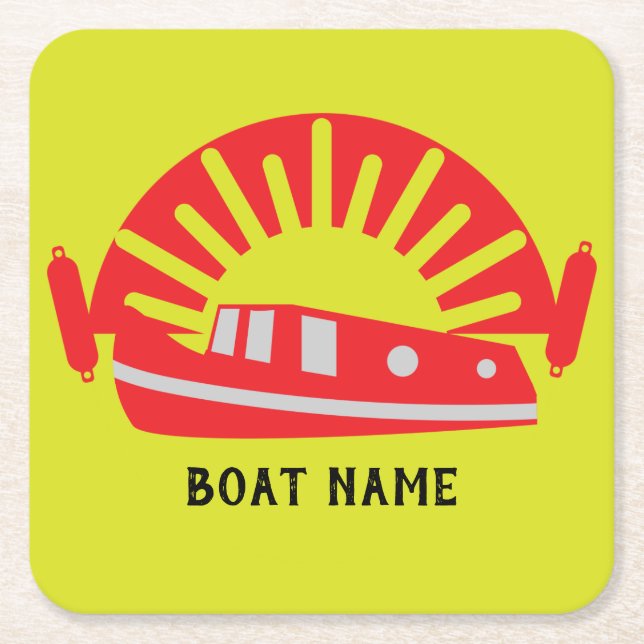 Posavasos Cuadrado De Papel Cañón de narrote Canal Bote Living Doormat Keychai (Anverso)
