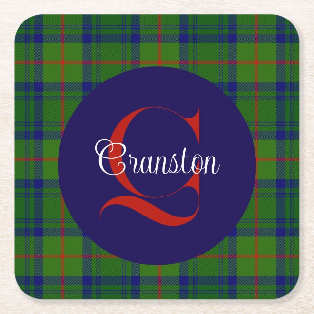 Posavasos Cuadrado De Papel Canstoun Monogramado (Anverso)