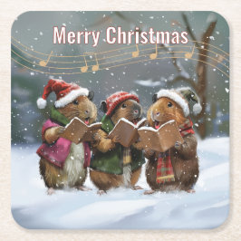 Posavasos Cuadrado De Papel Cantantes de Pig Carol de Guinea