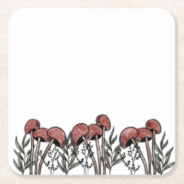 Posavasos Cuadrado De Papel Capas de hongos rojos