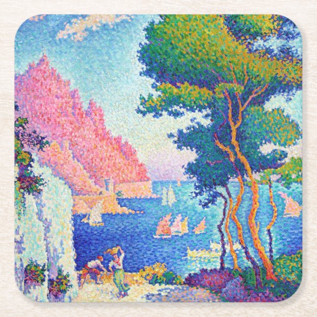 Posavasos Cuadrado De Papel Capo di Noli, Signac (Anverso)
