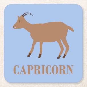 Posavasos Cuadrado De Papel Capricorn Star Sign Goat