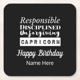 Posavasos Cuadrado De Papel Capricorn Zodiac Características de la diversión C