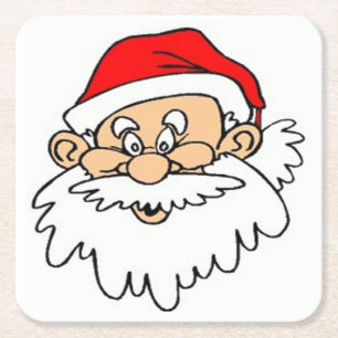 POSAVASOS CUADRADO DE PAPEL CARA DE SANTA CLAUS