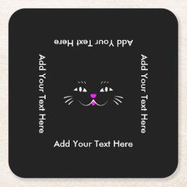 Posavasos Cuadrado De Papel Cara divertida del gato del gatito