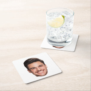 Posavasos Cuadrado De Papel Cara personalizada