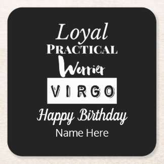 Posavasos Cuadrado De Papel Características de Virgo Zodiac Fun Cumpleaños