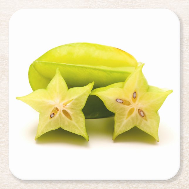 Posavasos Cuadrado De Papel Carambola (Anverso)
