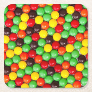 Posavasos Cuadrado De Papel Caramelos coloridos