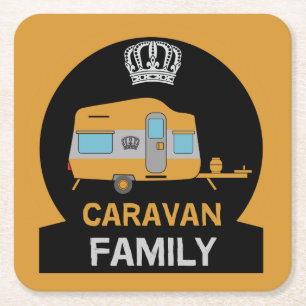 Posavasos Cuadrado De Papel Caravaner Caravanning Gracioso café de regalos