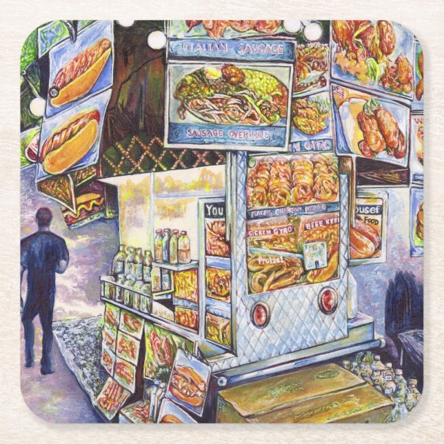 Posavasos Cuadrado De Papel Carga de trabajo artística extraordinaria (Anverso)