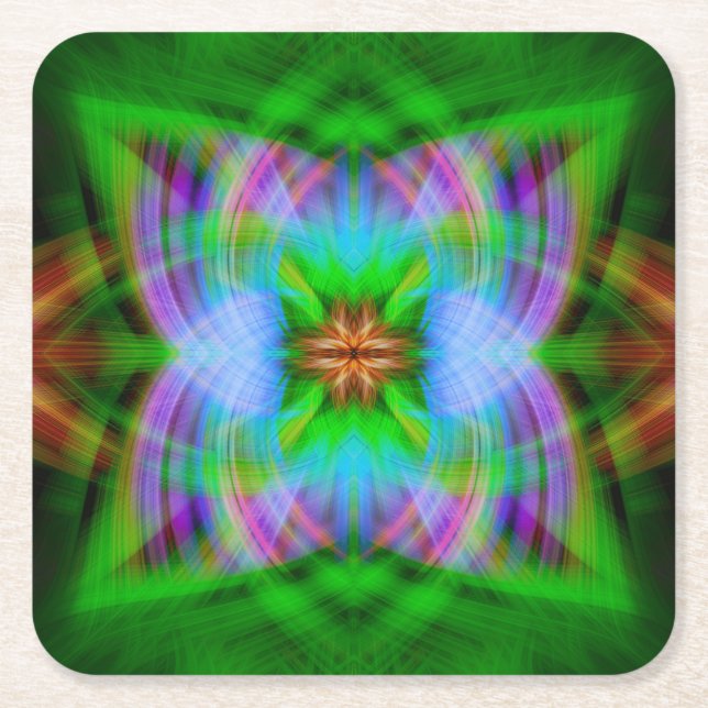 Posavasos Cuadrado De Papel Cargado (Anverso)