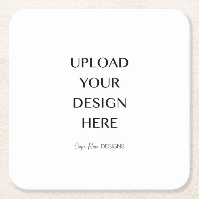 Posavasos Cuadrado De Papel Cargar tu propio diseño (Anverso)