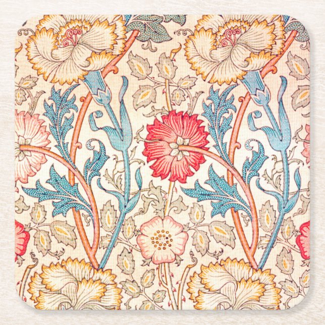 Posavasos Cuadrado De Papel Carnation, William Morris (Anverso)