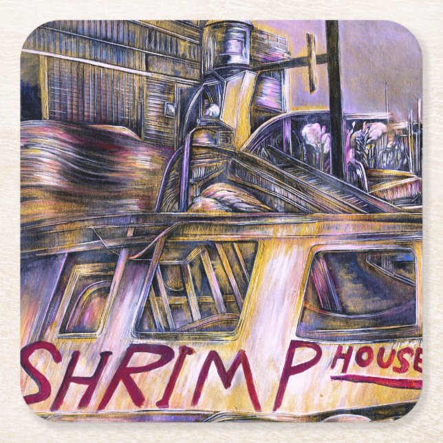 Posavasos Cuadrado De Papel Carne de misterio originada en el agua (Anverso)