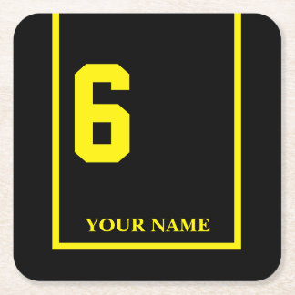 Posavasos Cuadrado De Papel Carrera de Caballos Derby Negro 6 Personalizado