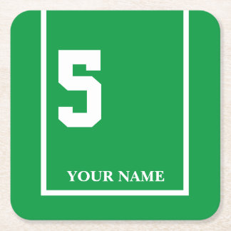 Posavasos Cuadrado De Papel Carrera de Caballos Derby Verde 5 Personalizado