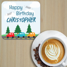 Posavasos Cuadrado De Papel Cars Kids Boy Birthday