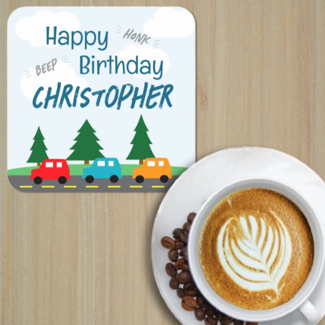 Posavasos Cuadrado De Papel Cars Kids Boy Birthday (Subido por el creador)