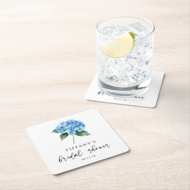 Posavasos Cuadrado De Papel Cartel de bienvenida para ducha de novia floral de (In situ)